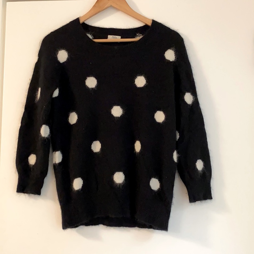 Madewell polka dot black & white sweater